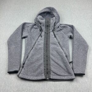 Kuhl Jacket Womens Small Gray Full Zip‎ Flight Fleece Hooded Thumbholes Outdoors